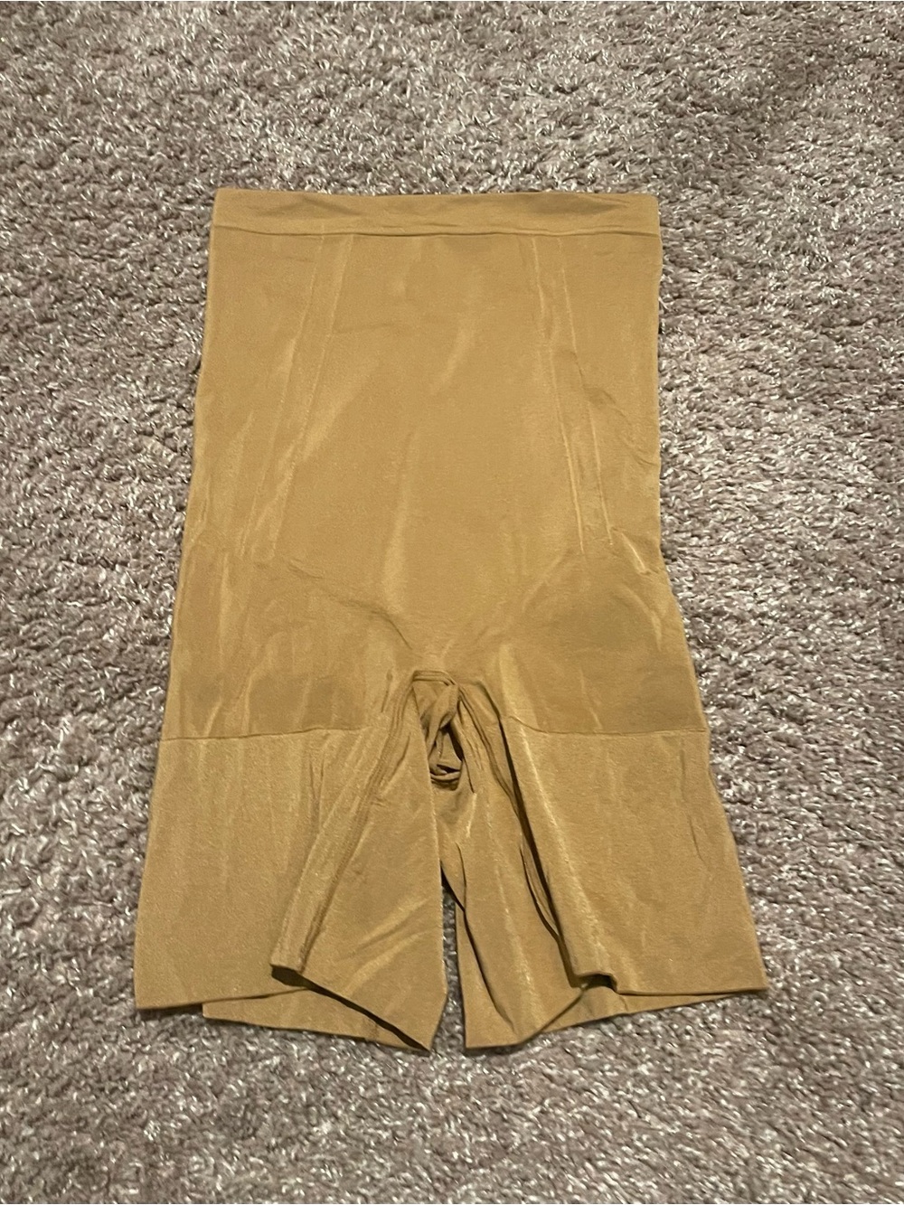 SPANX Seamless High-Waist Shaping Shorts in Camel